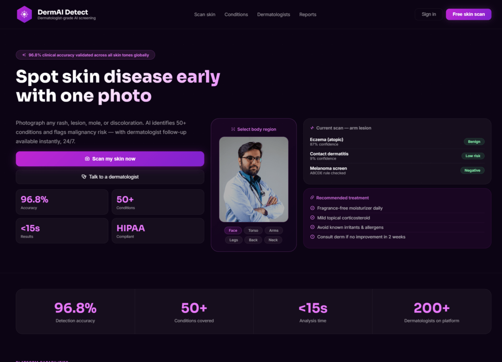 AI-Powered Skin Disease Detection & Dermatology Consultation Platform